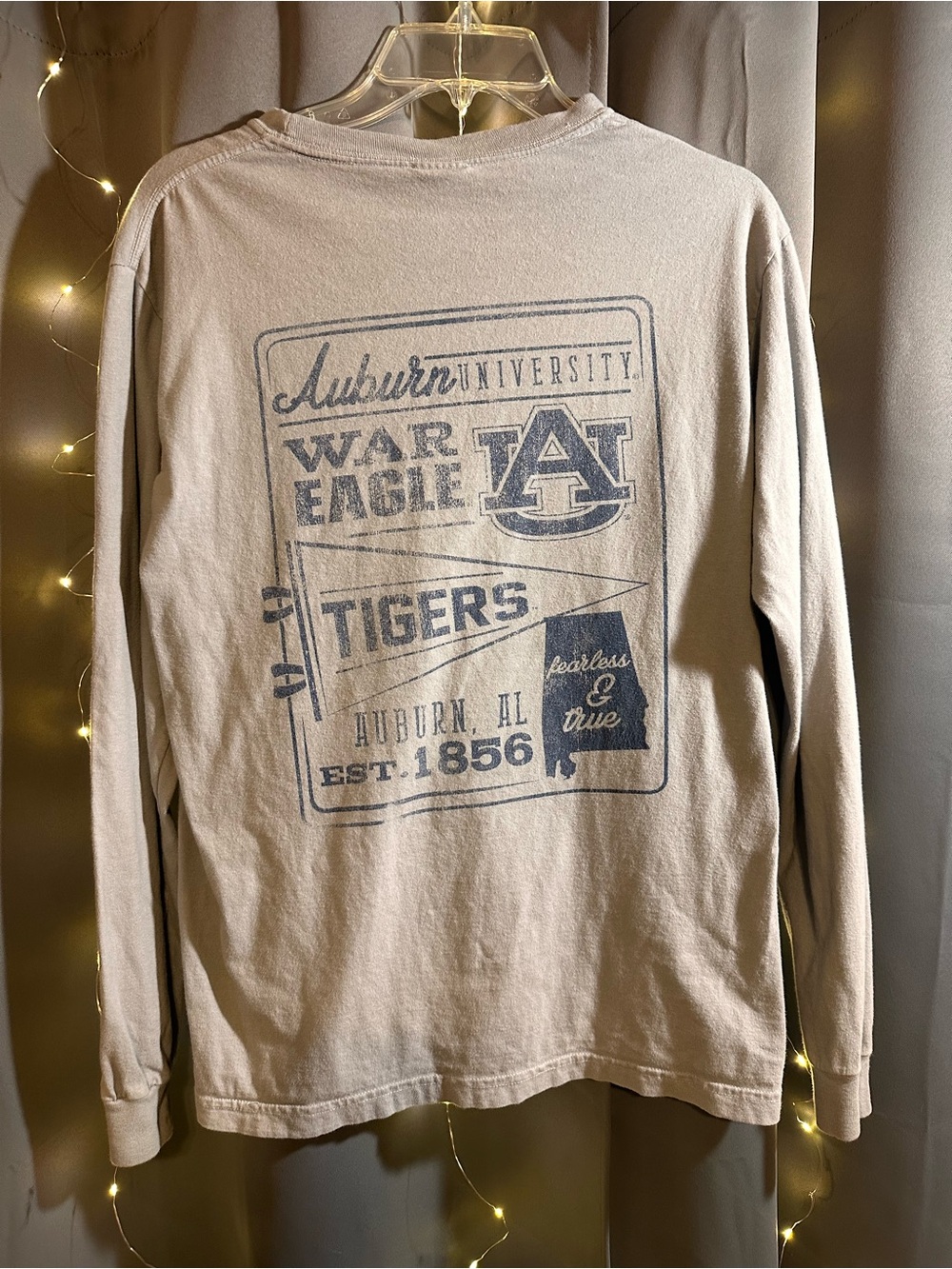 Comfort Colors War Eagle Auburn University Long-Sleeve Tee - Tan
